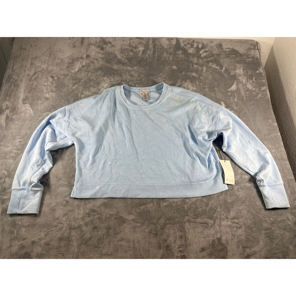 If It Were Me Blue Cropped Sweatshirt Modal Blend Cloud Wash S1K10141 Large NWT